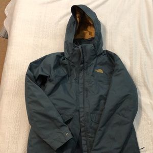 North Face Women’s Triclmate Coat Parka Medium Blue Green w/detachable hood